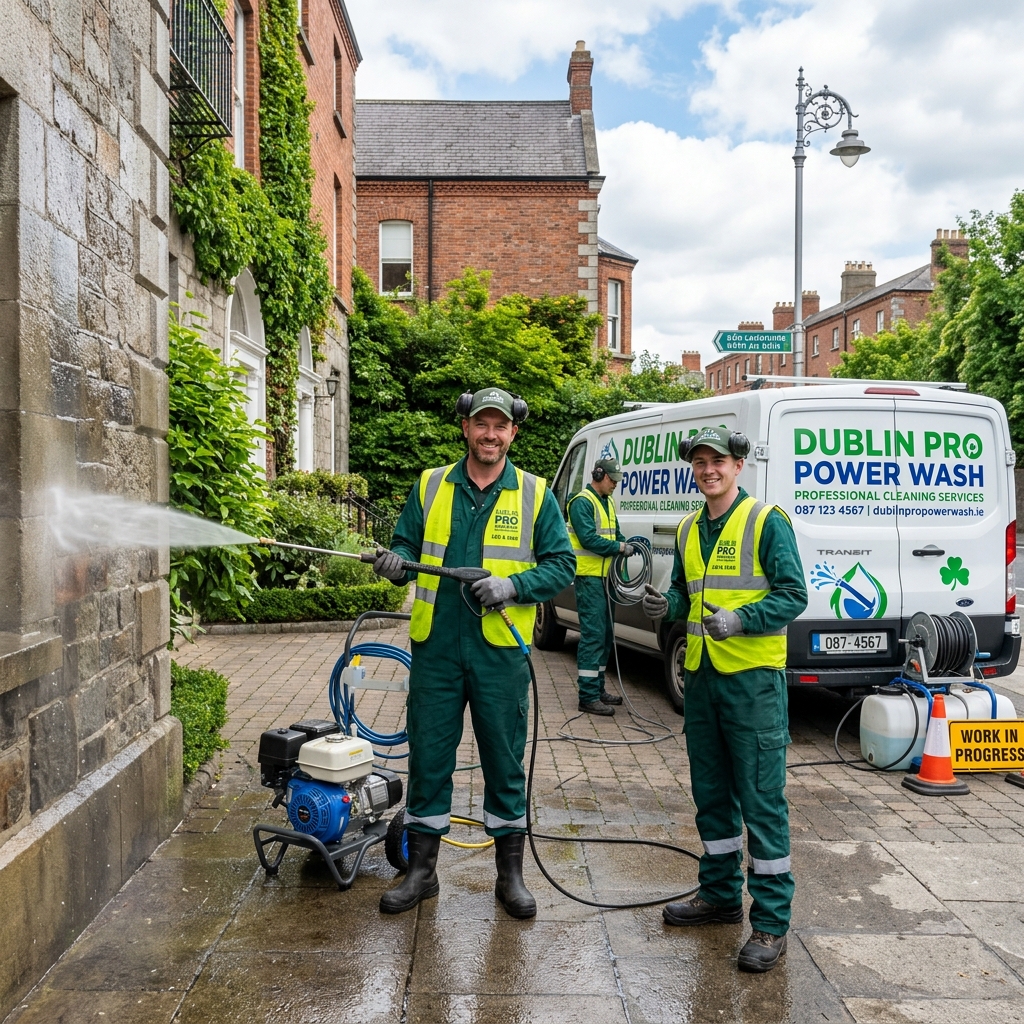 Professional gutter cleaning equipment and team